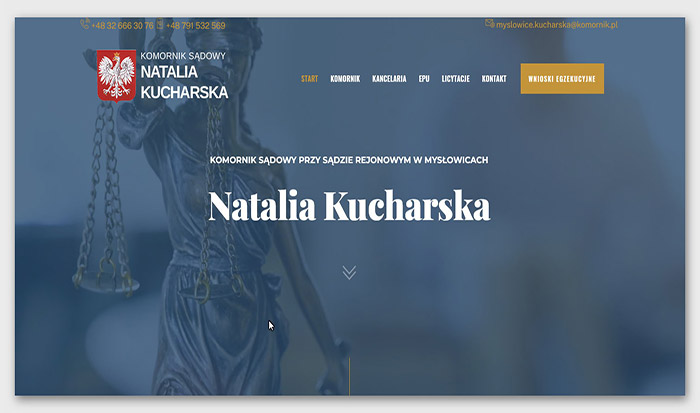 strona internetowa Komornika Sądowego w Mysłowicach